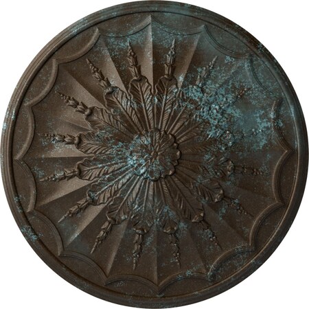 Ekena Millwork Artis Ceiling Medallion, Hand-Painted Bronze Blue Patina, 27 1/8"OD x 2 5/8"P CM27ARBBS